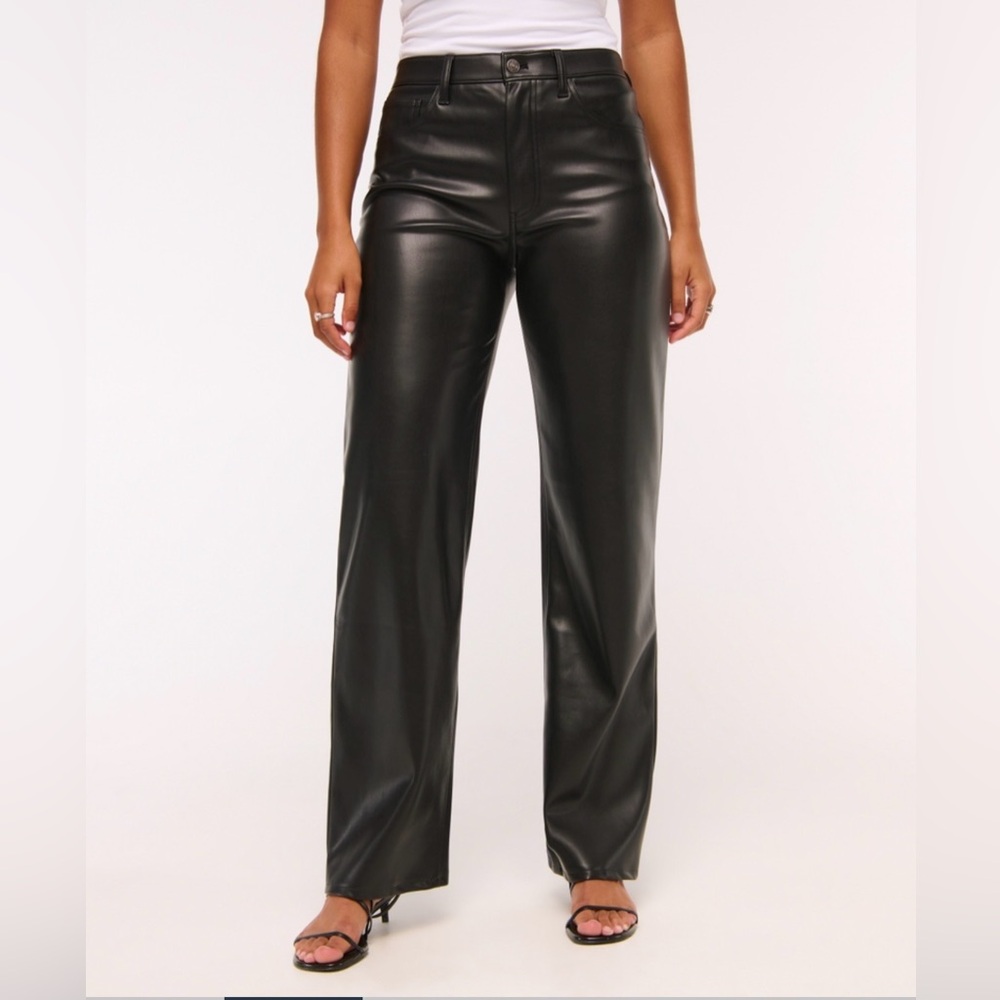 Abercrombie & Fitch Black Vegan Leather Pants